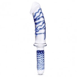 Stikla dildo ar rokturi 27,9cm - Glas