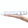 Glas - Double Ended Glass Dildo with Anal Beads