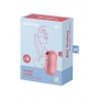 Kompakts gaisa klitora stimulators ar vibrāciju SATISFYER COTTON CANDY maigi sarkans