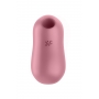 Kompakts gaisa klitora stimulators ar vibrāciju SATISFYER COTTON CANDY maigi sarkans