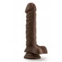 Salokams dildo ar sēkliniekiem 23cm brūns - dr. SKIN PLUS