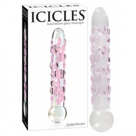 Īpašais dildo 17,8cm caurspīdīgs stikla - icicles no. 7