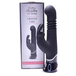 Truša vibrators ar grūdienu funkciju - Fifty Shades of Grey 23.3 cm melns